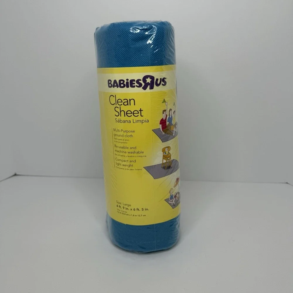 Babies R Us Clean Sheet Blue Multi-Purpose Ground Cloth Re-usable Large NOS